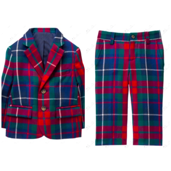 Janie and Jack Other - Janie and Jack Baby Boy 6-12 12-18 Plaid Blazer and Pants Suit Christmas Holiday